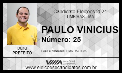 Candidato PAULO VINICIUS 2024 - TIMBIRAS - Eleições