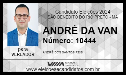 Candidato ANDRÉ DA VAN 2024 - SÃO BENEDITO DO RIO PRETO - Eleições