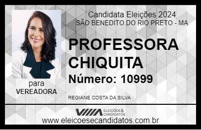 Candidato PROFESSORA CHIQUITA 2024 - SÃO BENEDITO DO RIO PRETO - Eleições