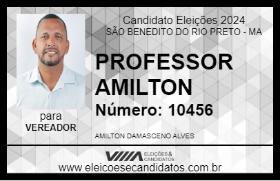 Candidato PROFESSOR AMILTON 2024 - SÃO BENEDITO DO RIO PRETO - Eleições