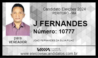 Candidato J FERNANDES 2024 - PERITORÓ - Eleições