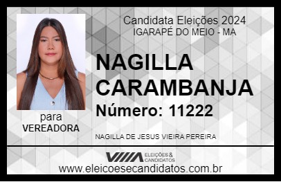 Candidato NAGILLA CARAMBANJA 2024 - IGARAPÉ DO MEIO - Eleições