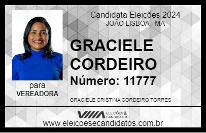 Candidato GRACIELE CORDEIRO 2024 - JOÃO LISBOA - Eleições