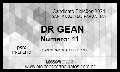 Candidato DR GEAN 2024 - SANTA LUZIA DO PARUÁ - Eleições