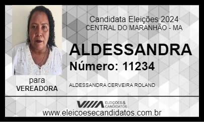 Candidato ALDESSANDRA 2024 - CENTRAL DO MARANHÃO - Eleições