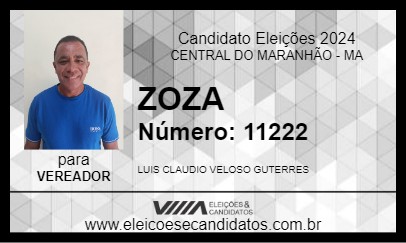 Candidato ZOZA 2024 - CENTRAL DO MARANHÃO - Eleições