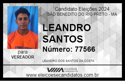 Candidato LEANDRO SANTOS  2024 - SÃO BENEDITO DO RIO PRETO - Eleições