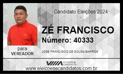 Candidato ZÉ FRANCISCO 2024 - TIMBIRAS - Eleições