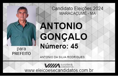 Candidato ANTONIO GONÇALO 2024 - MARACAÇUMÉ - Eleições