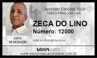 Candidato ZECA DO LINO 2024 - TASSO FRAGOSO - Eleições