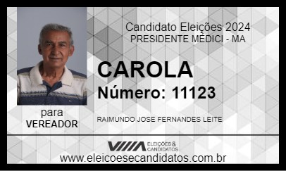 Candidato CAROLA 2024 - PRESIDENTE MÉDICI - Eleições