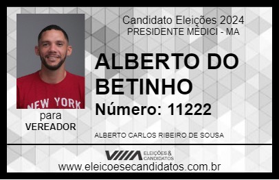 Candidato ALBERTO DO BETINHO 2024 - PRESIDENTE MÉDICI - Eleições