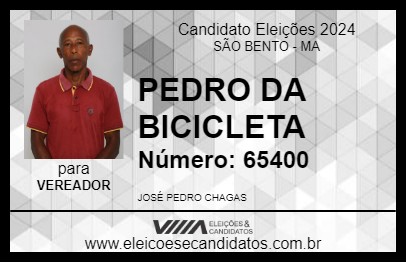 Candidato PEDRO DA BICICLETA 2024 - SÃO BENTO - Eleições