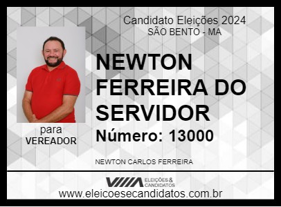 Candidato NEWTON FERREIRA DO SERVIDOR 2024 - SÃO BENTO - Eleições