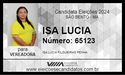 Candidato ISA LUCIA 2024 - SÃO BENTO - Eleições