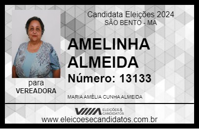 Candidato AMELINHA ALMEIDA 2024 - SÃO BENTO - Eleições