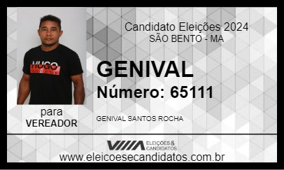 Candidato GENIVAL 2024 - SÃO BENTO - Eleições