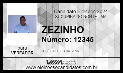 Candidato ZEZINHO 2024 - SUCUPIRA DO NORTE - Eleições