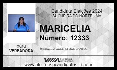 Candidato MARICELIA 2024 - SUCUPIRA DO NORTE - Eleições