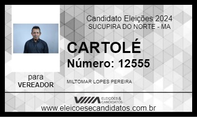 Candidato CARTOLÉ 2024 - SUCUPIRA DO NORTE - Eleições