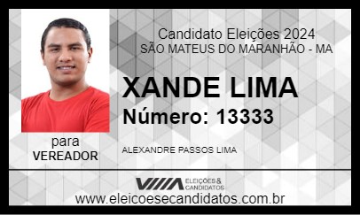 Candidato XANDE LIMA 2024 - SÃO MATEUS DO MARANHÃO - Eleições