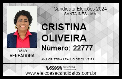 Candidato CRISTINA OLIVEIRA 2024 - SANTA INÊS - Eleições