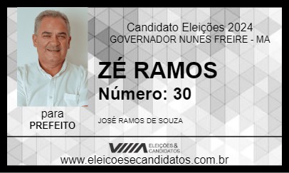 Candidato ZÉ RAMOS 2024 - GOVERNADOR NUNES FREIRE - Eleições