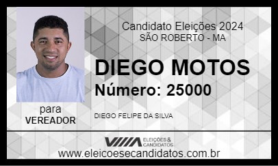 Candidato DIEGO MOTOS 2024 - SÃO ROBERTO - Eleições