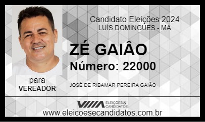 Candidato ZÉ GAIÂO 2024 - LUÍS DOMINGUES - Eleições