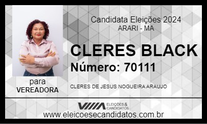 Candidato CLERES BLACK 2024 - ARARI - Eleições