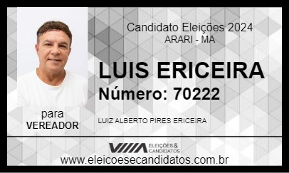 Candidato LUIS ERICEIRA 2024 - ARARI - Eleições