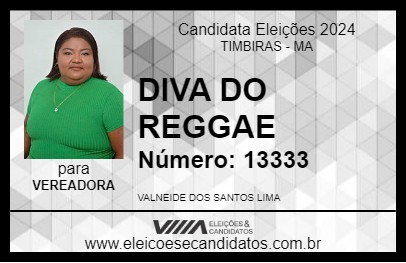 Candidato DIVA DO REGGAE 2024 - TIMBIRAS - Eleições