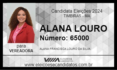 Candidato ALANA LOURO 2024 - TIMBIRAS - Eleições