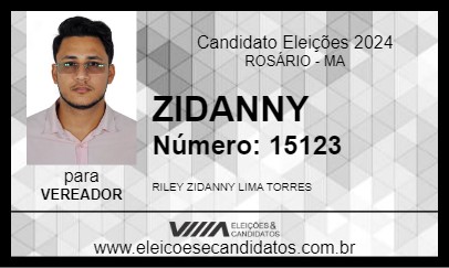 Candidato ZIDANNY 2024 - ROSÁRIO - Eleições