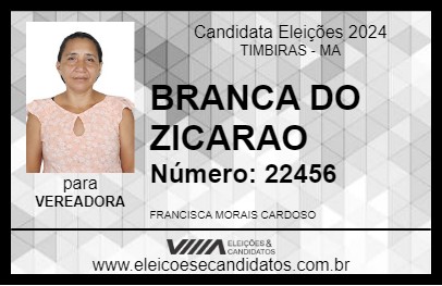 Candidato BRANCA DO ZICARAO 2024 - TIMBIRAS - Eleições