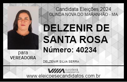 Candidato DELZENIR DE SANTA ROSA 2024 - OLINDA NOVA DO MARANHÃO - Eleições