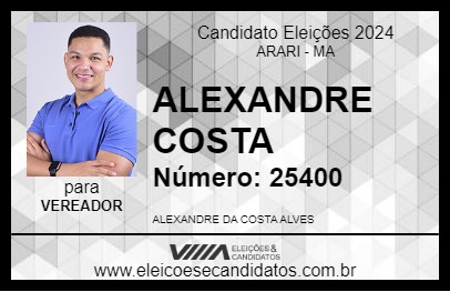 Candidato ALEXANDRE COSTA 2024 - ARARI - Eleições