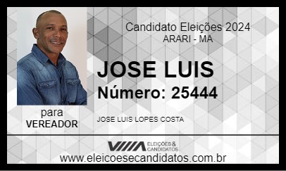 Candidato JOSE LUIS 2024 - ARARI - Eleições