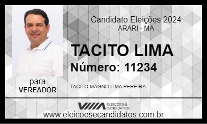 Candidato TACITO LIMA 2024 - ARARI - Eleições