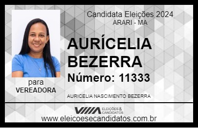 Candidato AURÍCELIA BEZERRA 2024 - ARARI - Eleições