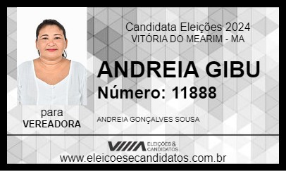 Candidato ANDREIA GIBU 2024 - VITÓRIA DO MEARIM - Eleições