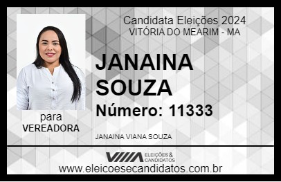 Candidato JANAINA SOUZA 2024 - VITÓRIA DO MEARIM - Eleições