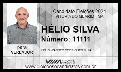 Candidato HÉLIO SILVA 2024 - VITÓRIA DO MEARIM - Eleições