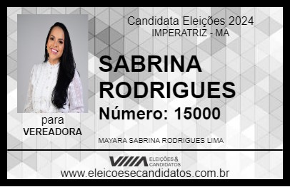 Candidato SABRINA RODRIGUES 2024 - IMPERATRIZ - Eleições