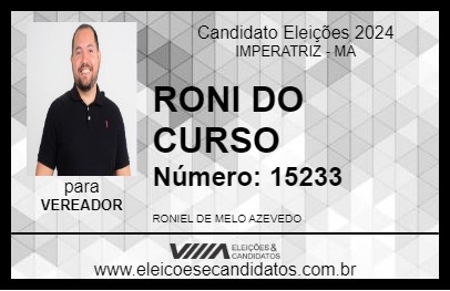 Candidato RONI DO CURSO 2024 - IMPERATRIZ - Eleições