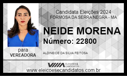 Candidato NEIDE MORENA  2024 - FORMOSA DA SERRA NEGRA - Eleições