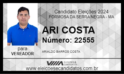 Candidato ARI COSTA  2024 - FORMOSA DA SERRA NEGRA - Eleições