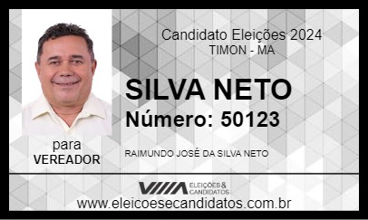 Candidato SILVA NETO 2024 - TIMON - Eleições