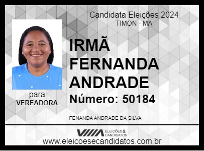 Candidato IRMÃ FERNANDA ANDRADE 2024 - TIMON - Eleições