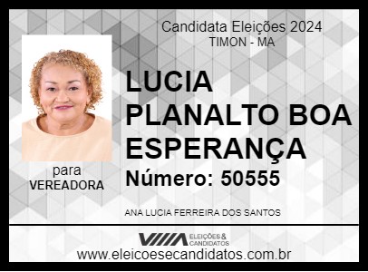 Candidato LUCIA PLANALTO BOA ESPERANÇA 2024 - TIMON - Eleições